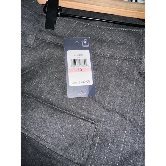 Tommy Hilfiger Women's Solid Modern Wide-Leg Cargo Pants Size 10 Gray Striped - Picture 4 of 4